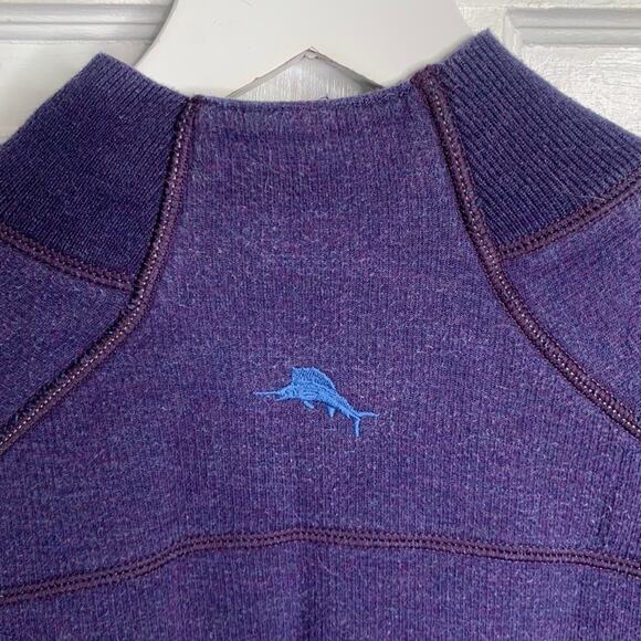 Tommy Bahama Men’s Reversible 1/4 Zip Navy Plum Pullover Sweater M-019 Sz L - Picture 6 of 11